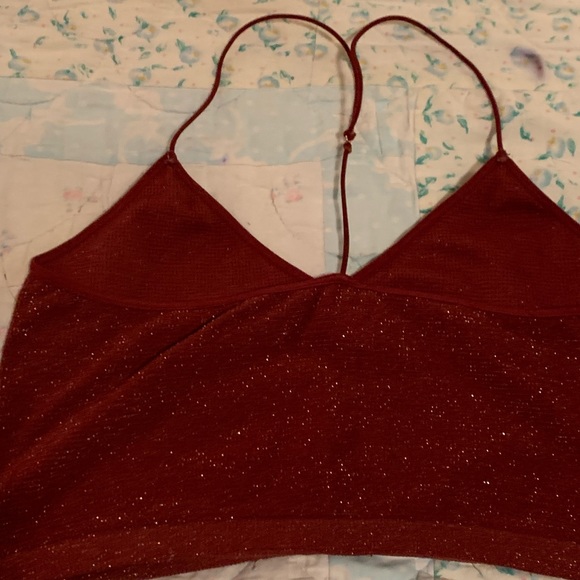 Burgundy with sparkling gold bralette - Picture 3 of 3